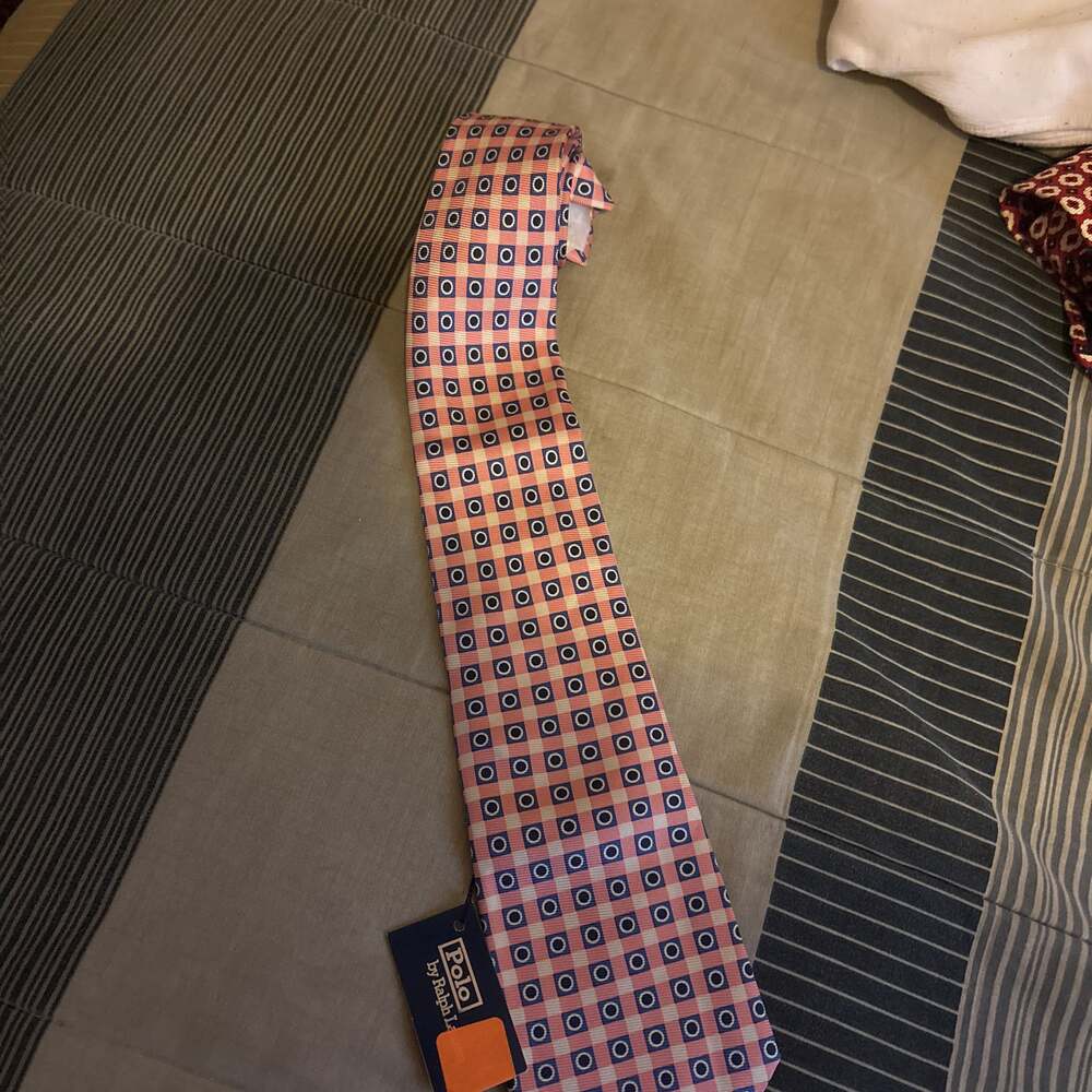 Pink with Navy Pattern SilkTie